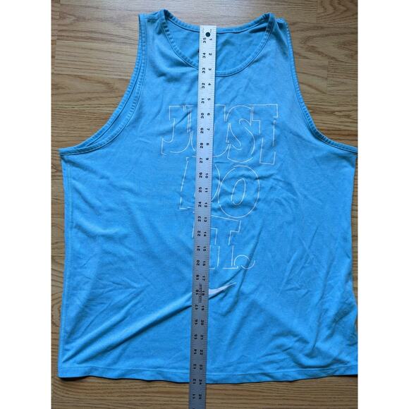 Nike Drifit Just Do It Tank Top Size L Blue Swoosh Logo Blue Athletic - Picture 7 of 7